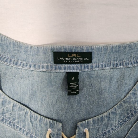 Vintage LRL JEANS CO. RALPH LAUREN Denim Tunic/Shirt Loose Fit Size M Exc. Cond. - Picture 12 of 16